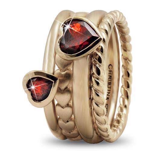 Image of Fall In Love Christina Collect forgyldte samle ringe